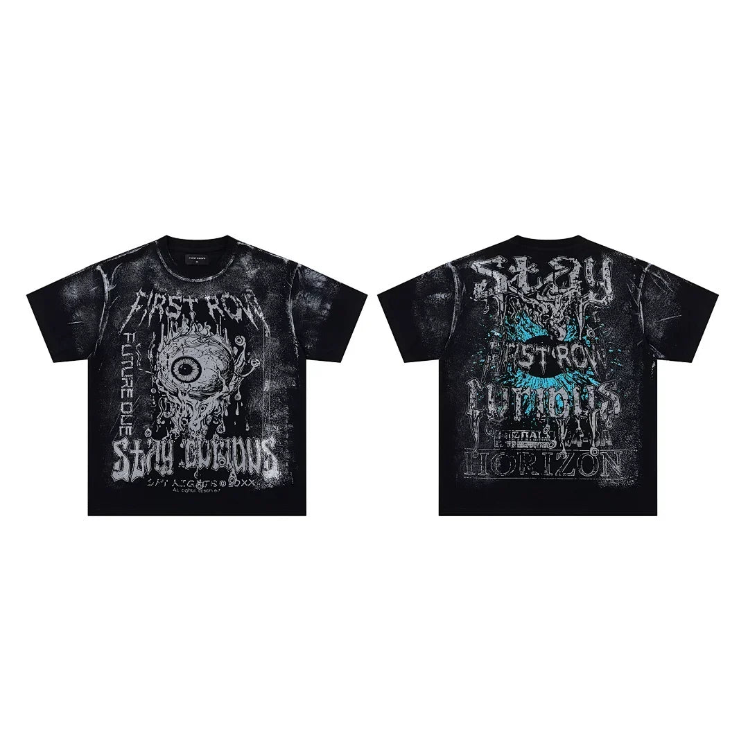 First Row “Stay Curious” Eyeball Graphic Vintage Tee