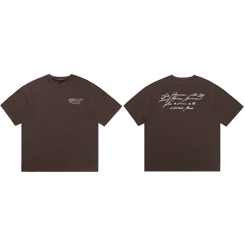 Cole Buxton Brown Script Signature Graphic T-Shirt