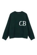 Cole Buxton Dark Green Side Italic CB Logo Sweatshirt