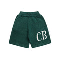 Cole Buxton Dark Green Side Italic CB Logo Shorts