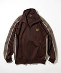 Needles Style Embroidered Butterfly Track Jacket - Dark Brown/Beige