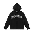 Trapstar Style Autumn/Winter Camo Patchwork Full-Zip Hoodie - Black
